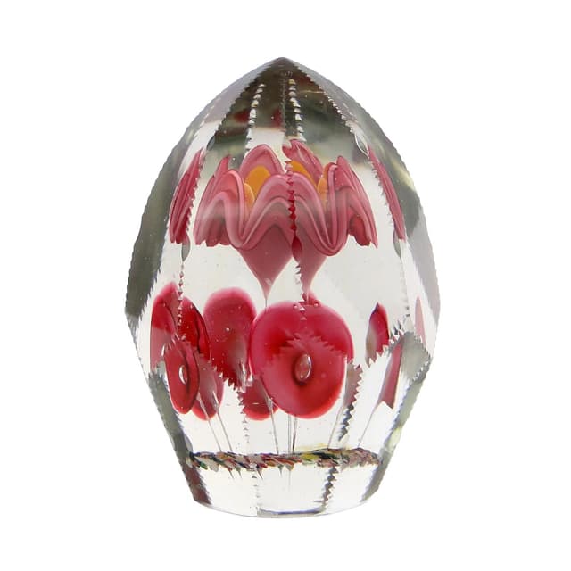 Przycisk do papieru secesyjny, szkło kryształowe transparent, Austro-Węgry, początek XX w. - WYMIARY