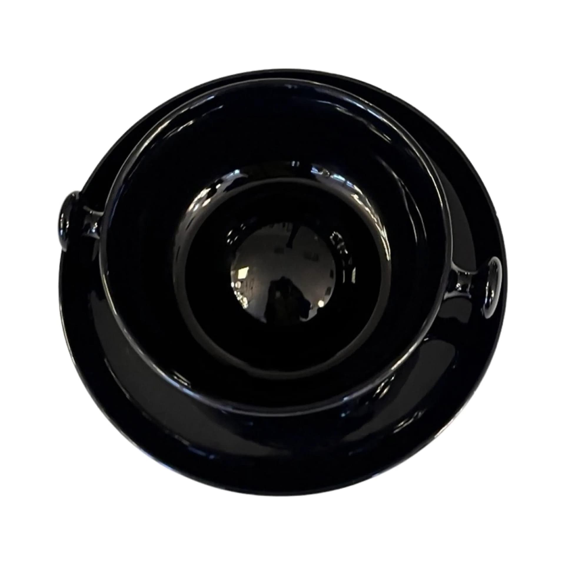 Filiżanka ze spodkiem Zen, ceramika czarna, proj. L. Colani, Friesland Ceracron, Niemcy, lata 70. - 160849