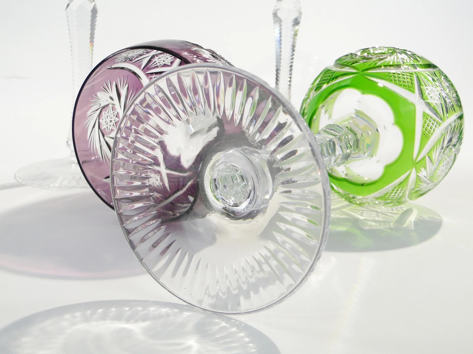 Komplet kieliszków do białego wina, multicolor, kryształ, Niemcy, lata 60. - 160799