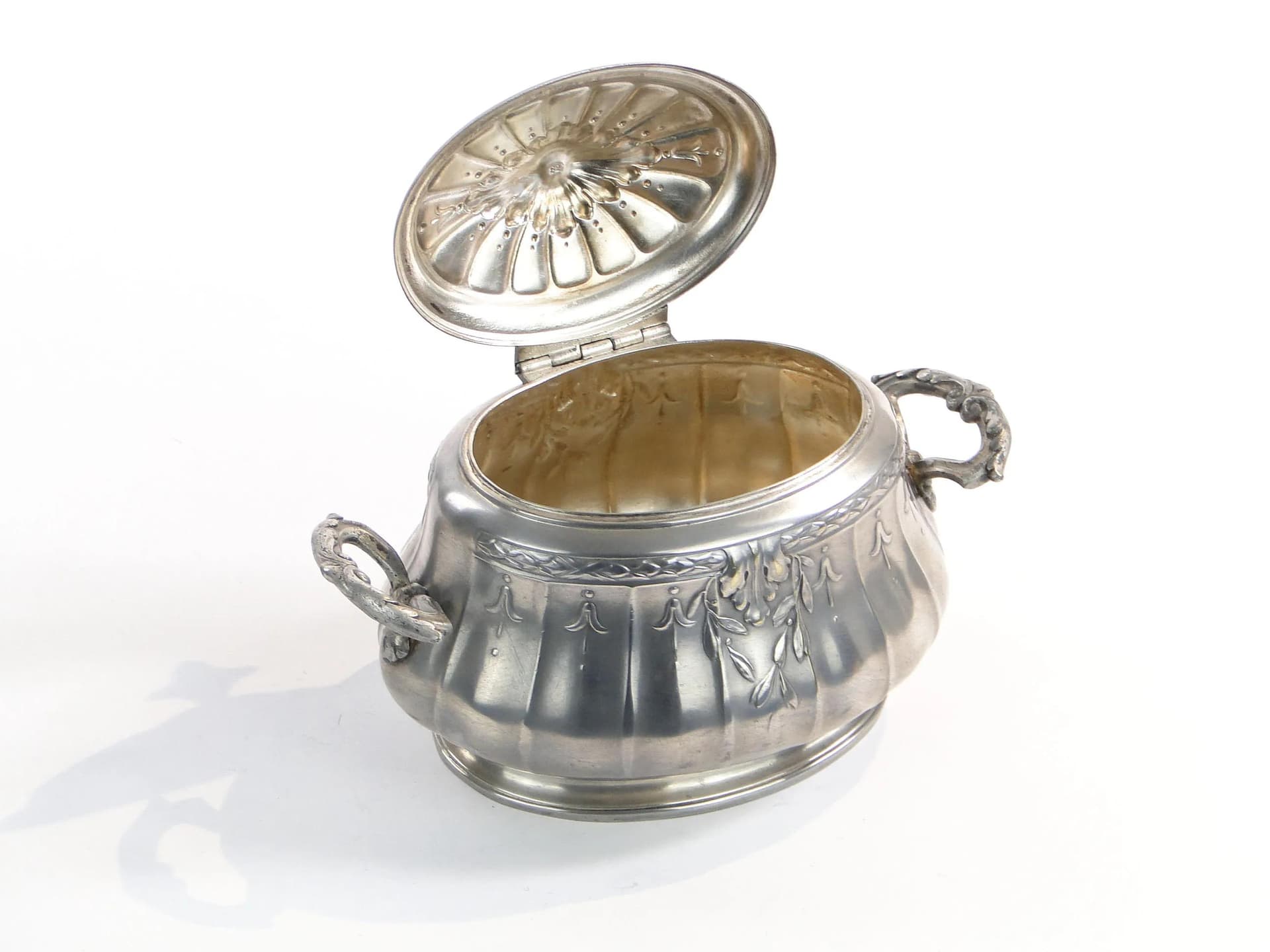 Neoclassical Sugar Bowl, silver, silver-plated brass, Bracia Buch, Poland, 19th c. - 10229