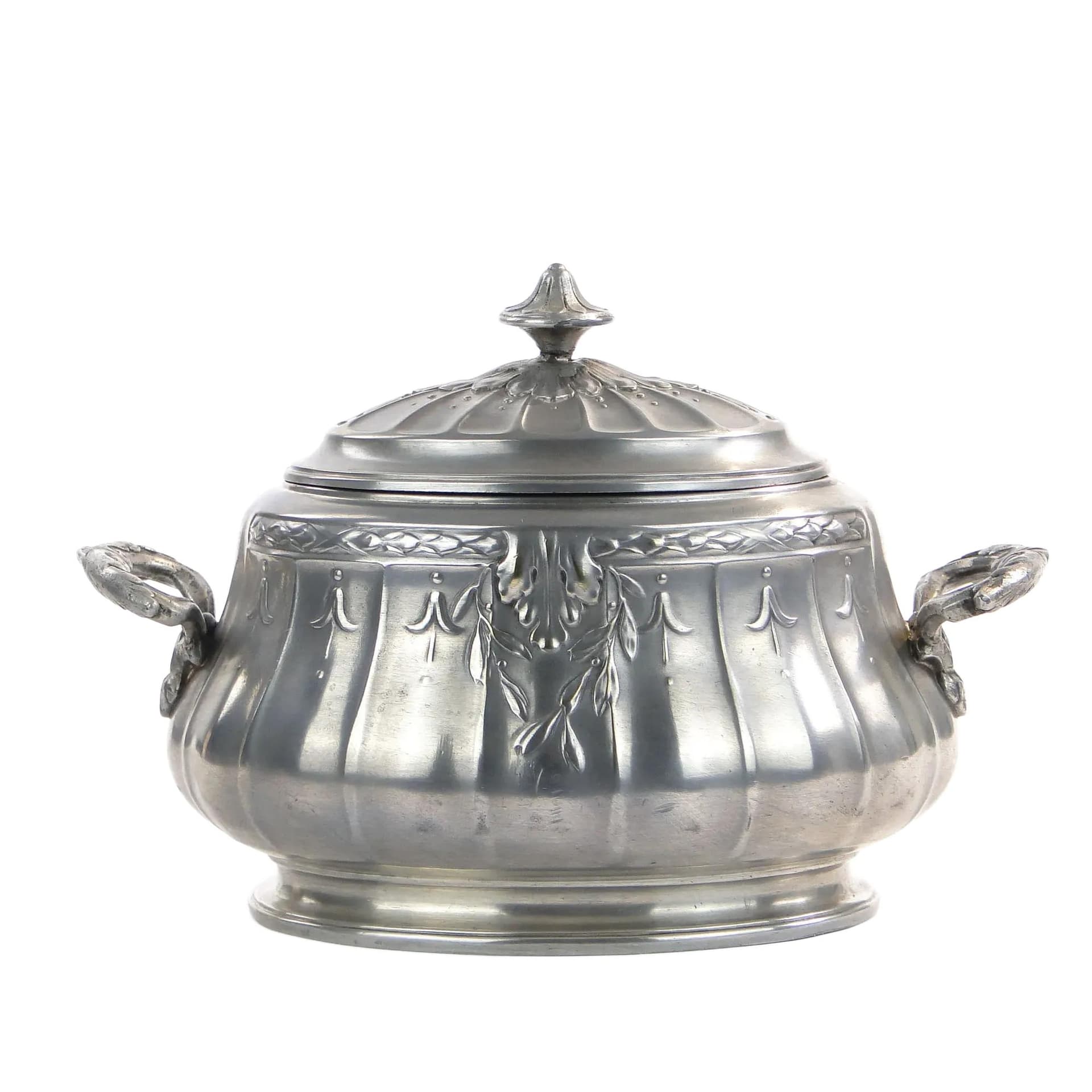 Neoclassical Sugar Bowl, silver, silver-plated brass, Bracia Buch, Poland, 19th c.