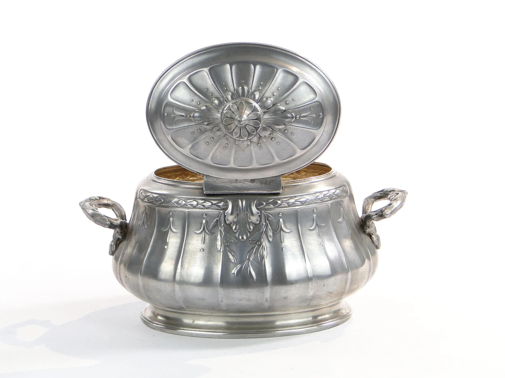 Neoclassical Sugar Bowl, silver, silver-plated brass, Bracia Buch, Poland, 19th c. - 10226