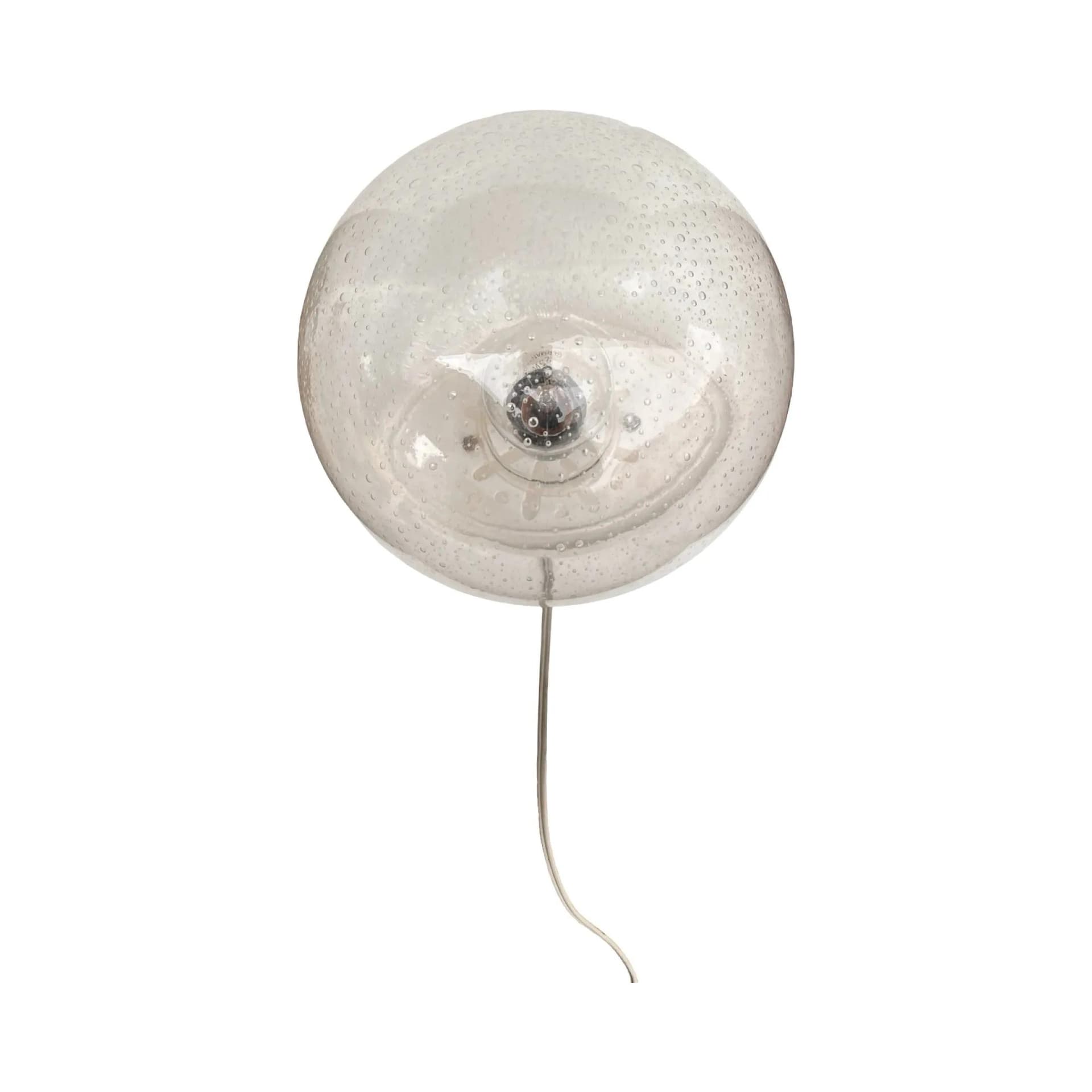 Table Lamp Space Age, transparent glass bubble glass shade, white plastic, Germany, 1970s. - 160823