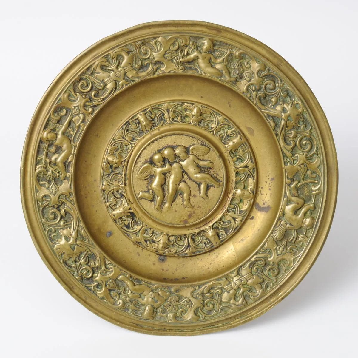 Patera na stopie, złoty, mosiądz, Francja, XIX w. - 160473