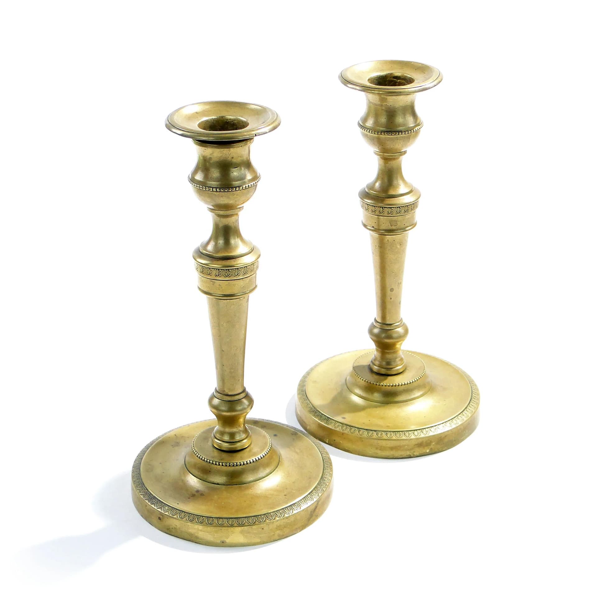 Pair of candlesticks, golden bronze, France, 19th c. - 160774