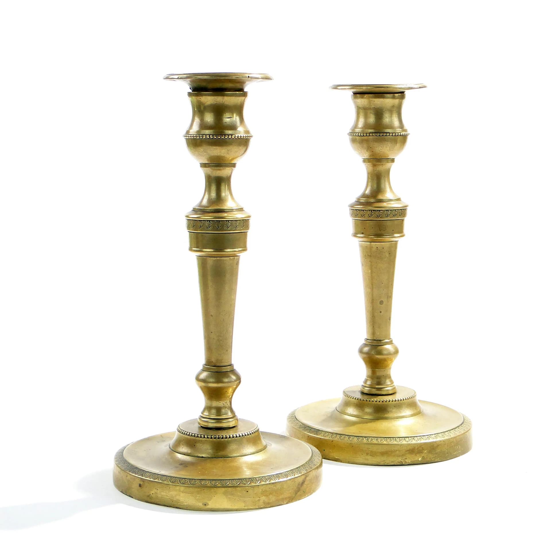 Pair of candlesticks, golden bronze, France, 19th c. - 160773