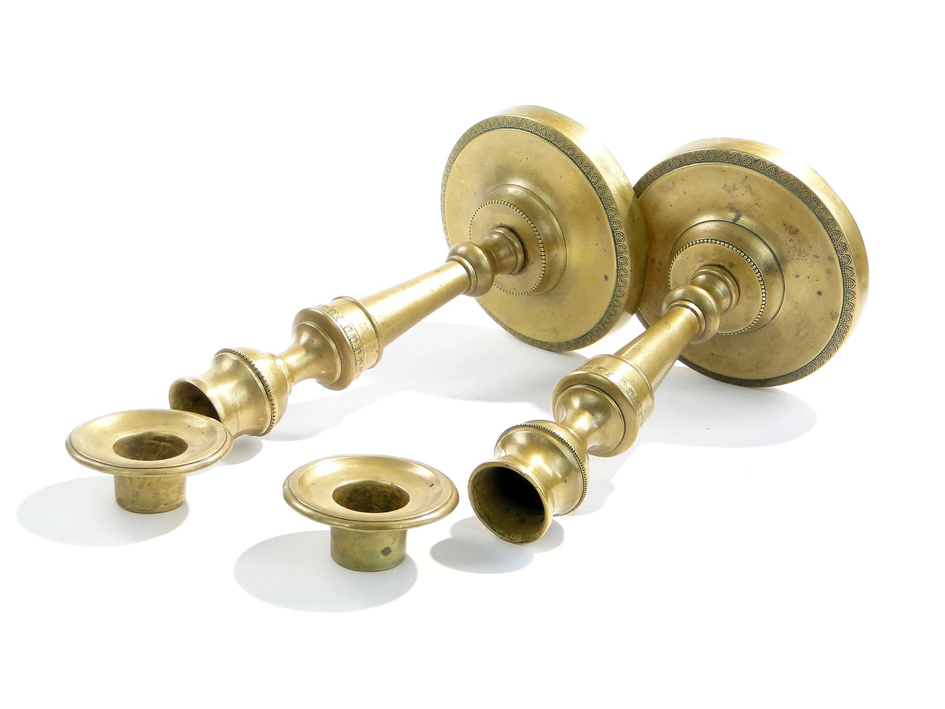 Pair of candlesticks, golden bronze, France, 19th c. - 160780