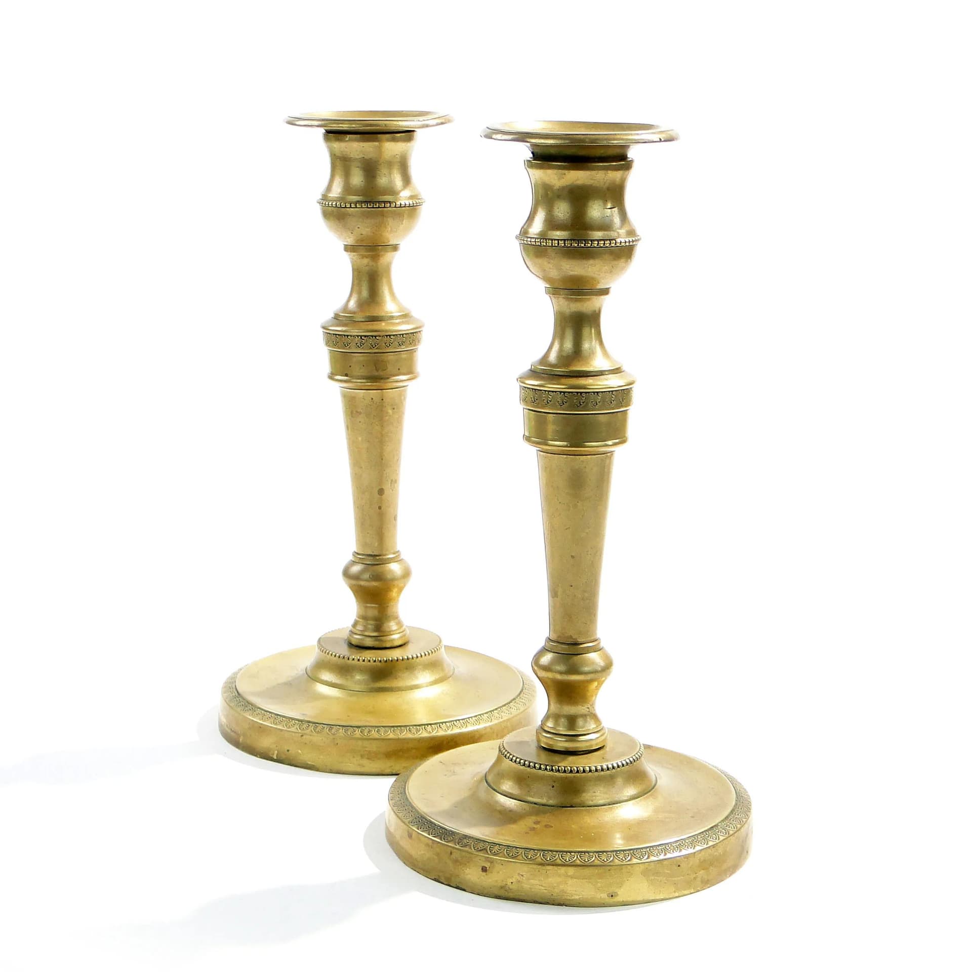 Pair of candlesticks, golden bronze, France, 19th c. - 160779