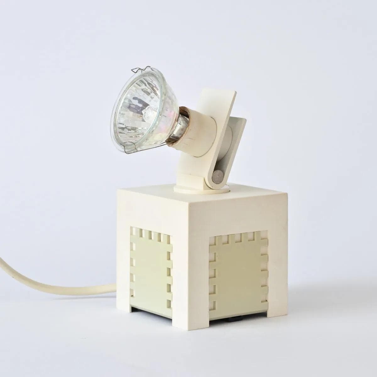 Table lamp Osram Minispot, ivory white plastic, Germany, 1980s. - 160466