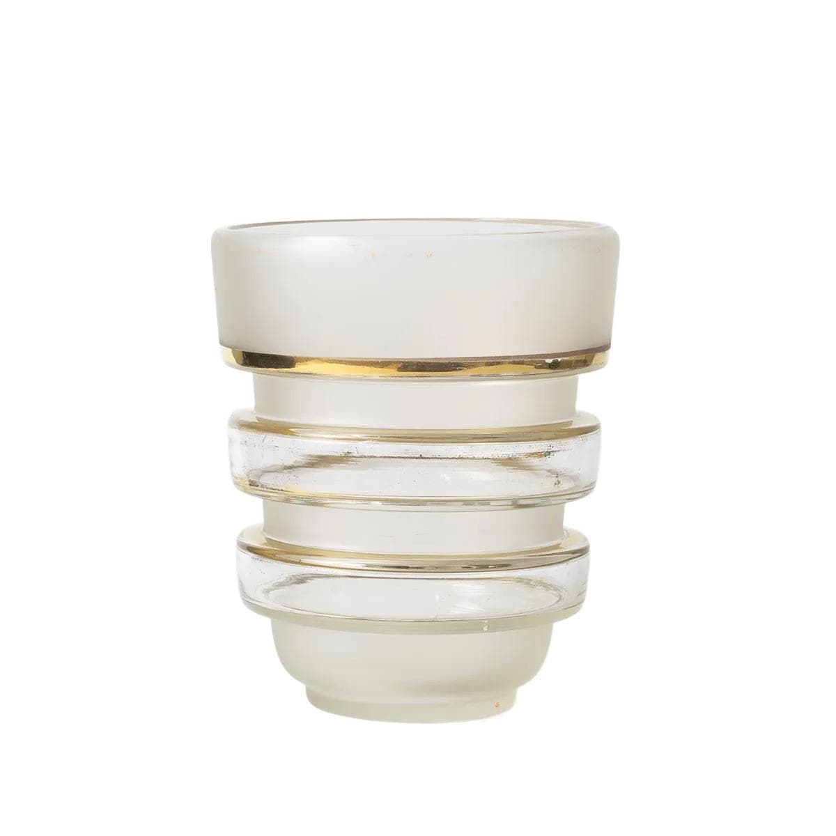 Vase Art Deco, yellow-gradient transparent glass, Czechoslovakia, 1930s.