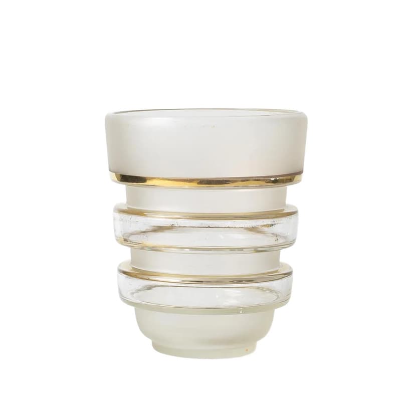 Wazon art déco, szkło żółty-gradient przezroczysty, Czechosłowacja, lata 30.