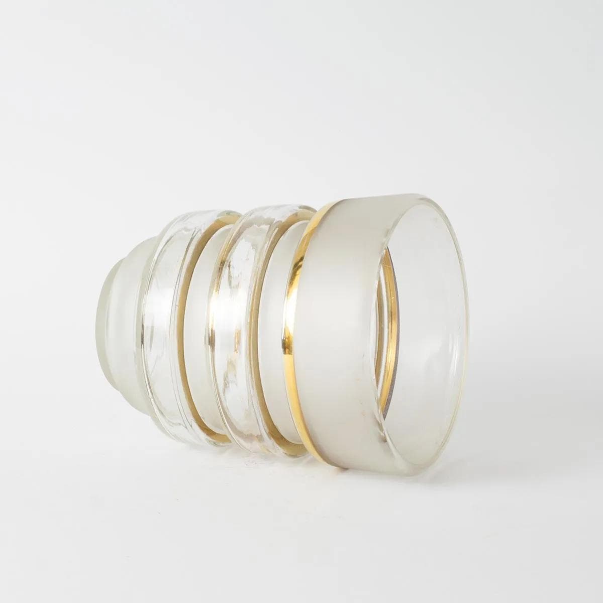 Vase Art Deco, yellow-gradient transparent glass, Czechoslovakia, 1930s. - 160420