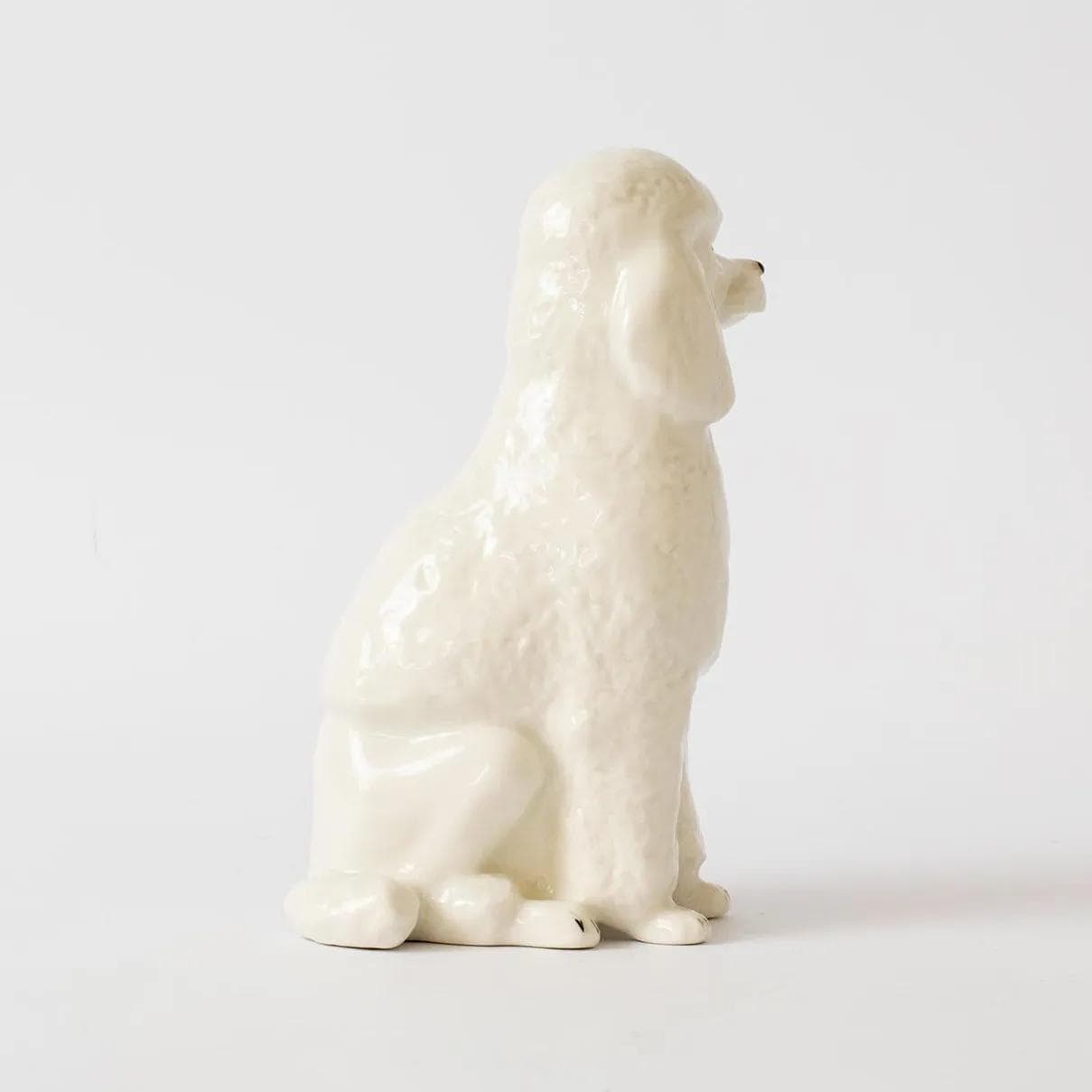 Figurka pudla, biały, porcelana, Łomonosow, ZSRR, lata 60. - 160403