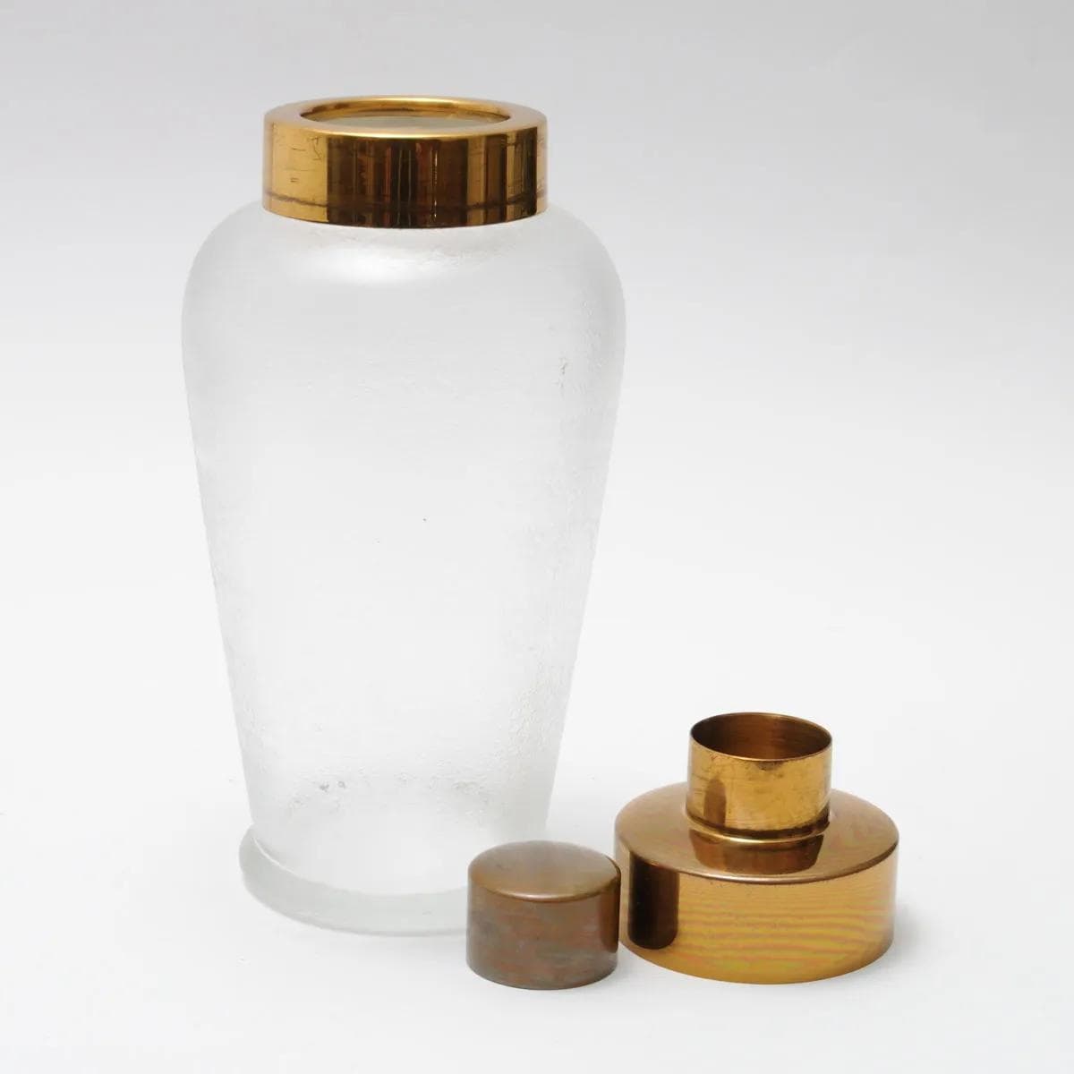 Shaker, biały, szkło, Belgia, lata 50. - 160376