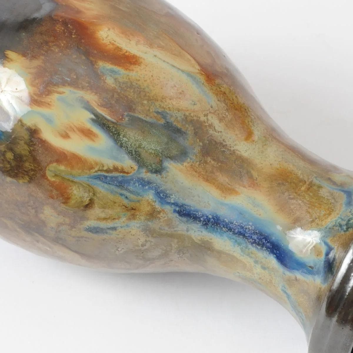 Wazon, brązowy, kamionka, proj. R. Guerin, Belgia, lata 40. - 160374