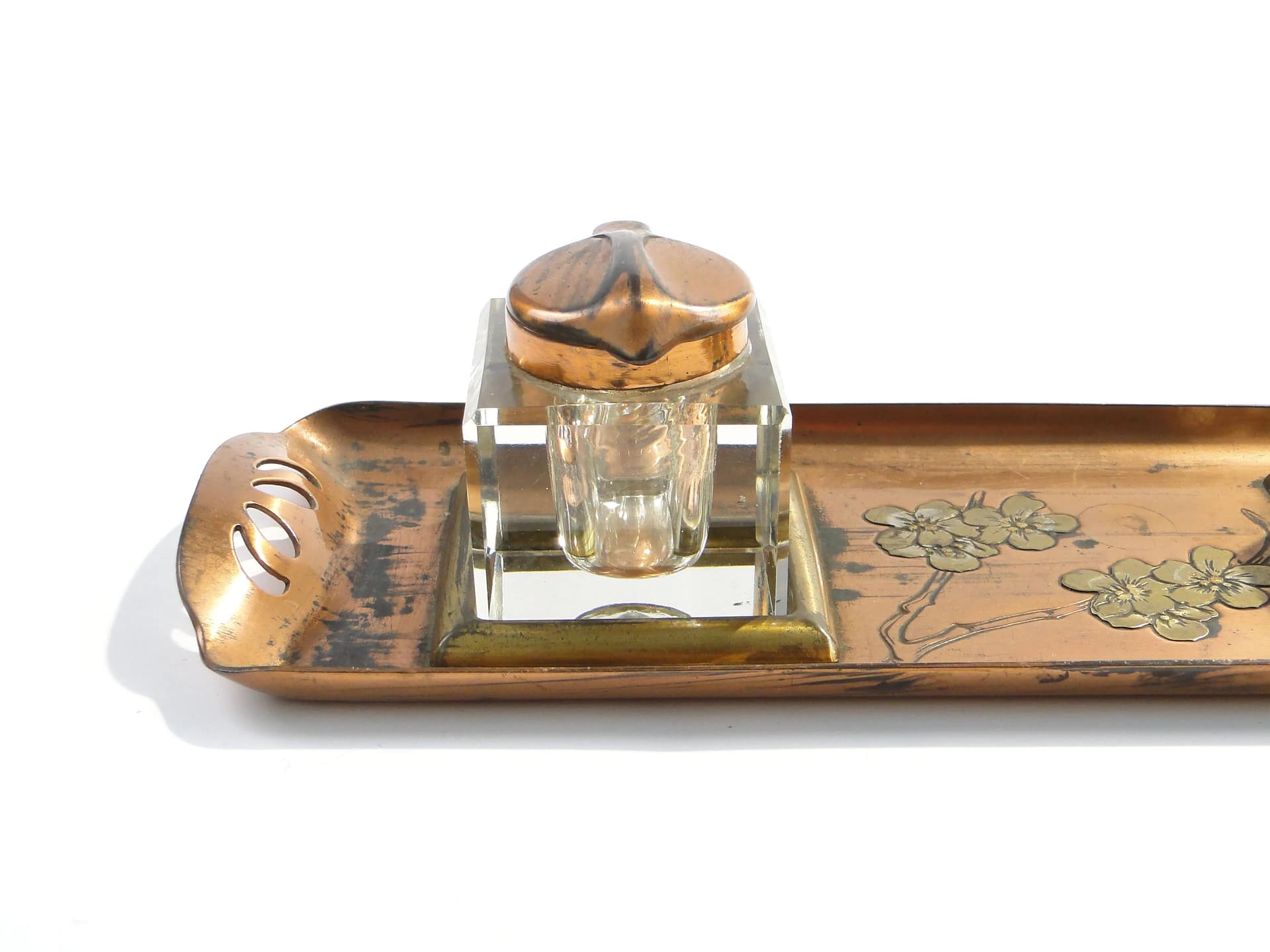 Art Nouveau Inkstand, transparent crystal, Austria, early 20th c. - 160730