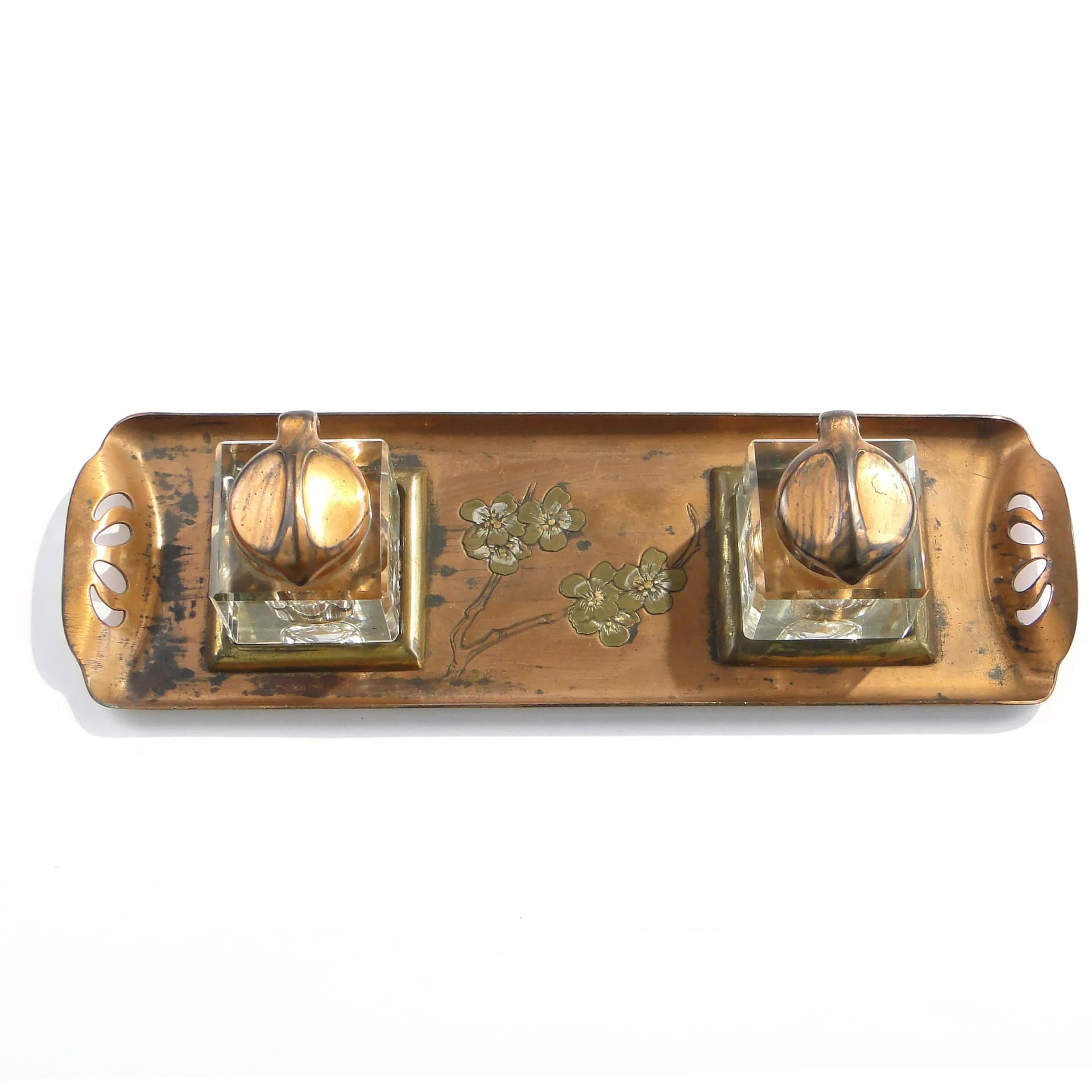 Art Nouveau Inkstand, transparent crystal, Austria, early 20th c. - 160729