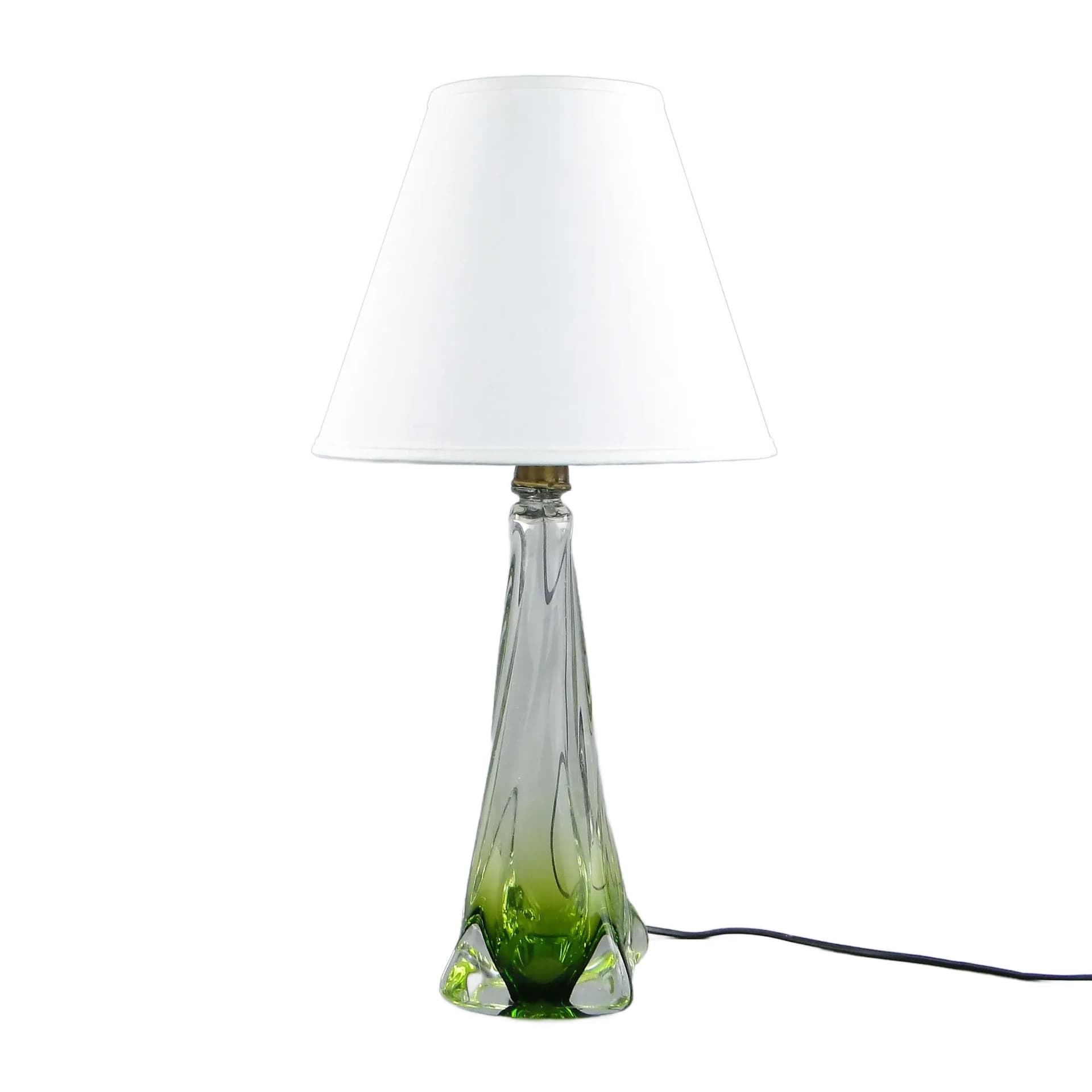 Lampa stołowa Val St Lambert, szkło multikolor, Belgia, lata 60.