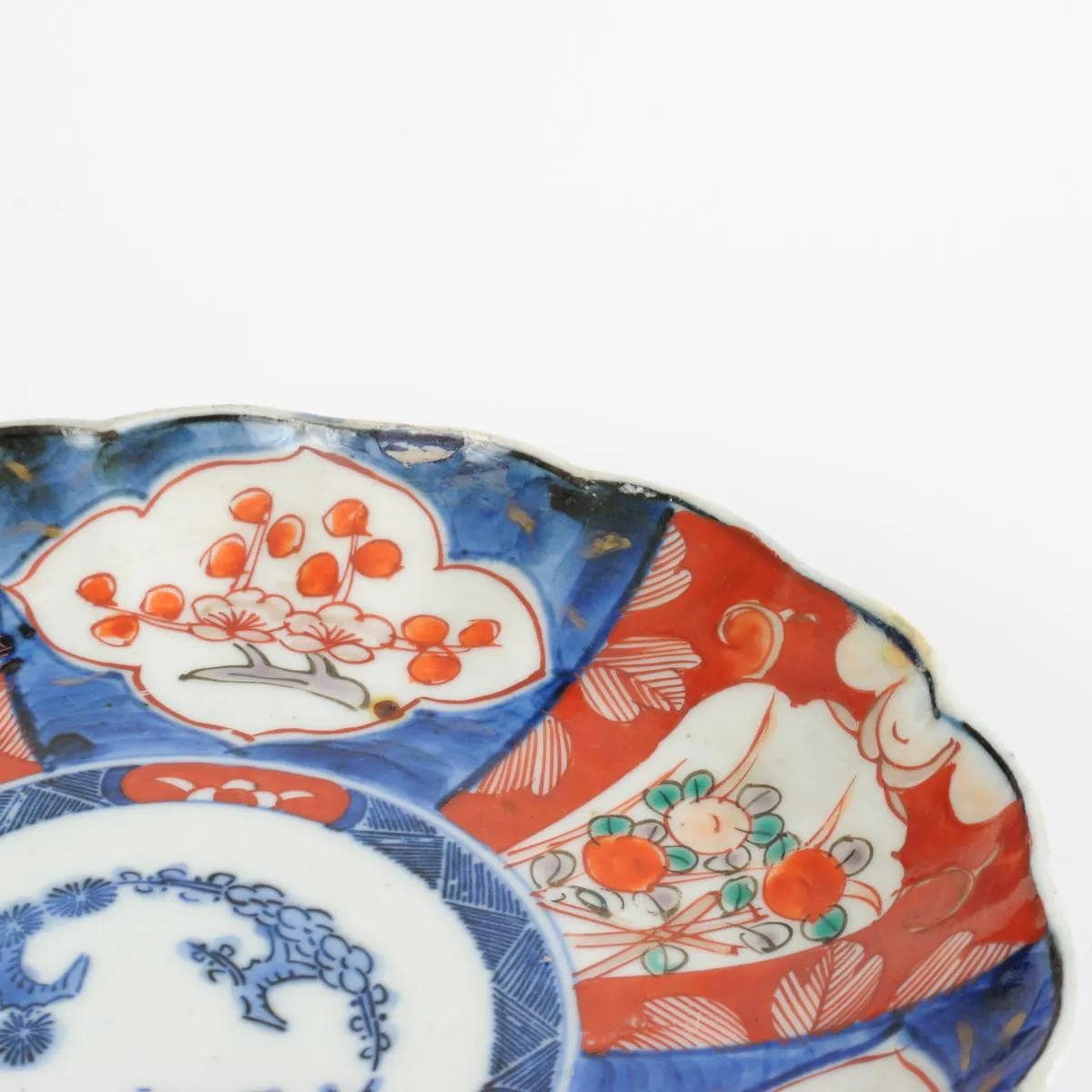 Talerz Imari, biały czerwony niebieski, porcelana, Japonia, początek XX w. - 160288