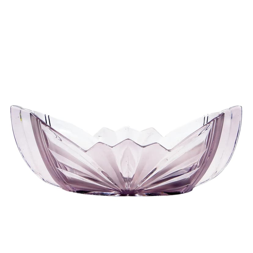 Żardiniera Art Deco, fioletowa, szkło, Huta Niemen, Polska, lata 30.