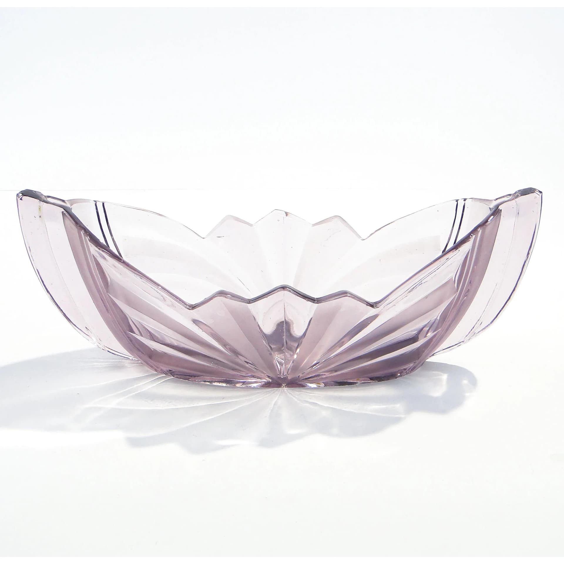 Żardiniera Art Deco, fioletowa, szkło, Huta Niemen, Polska, lata 30. - 160638