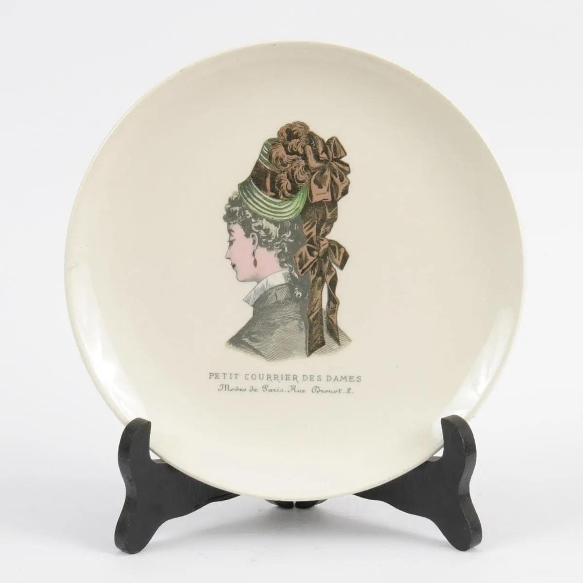 Para talerzy dekoracyjnych, beżowy, porcelana, Gien, Francja, lata 50. - 160278