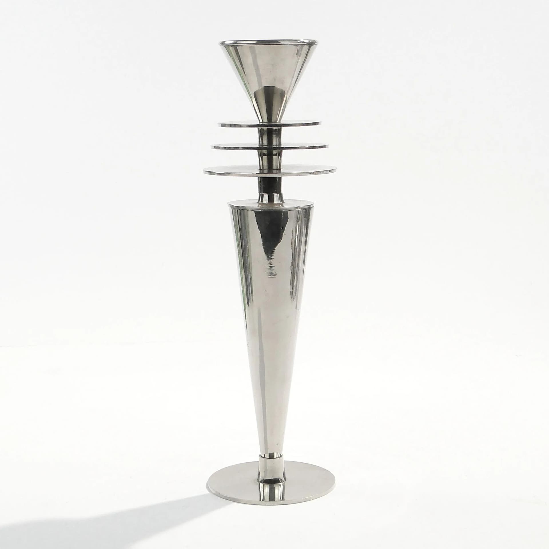 Świecznik Art déco, srebro, mosiądz, Christofle, Francja, lata 20. - 160618