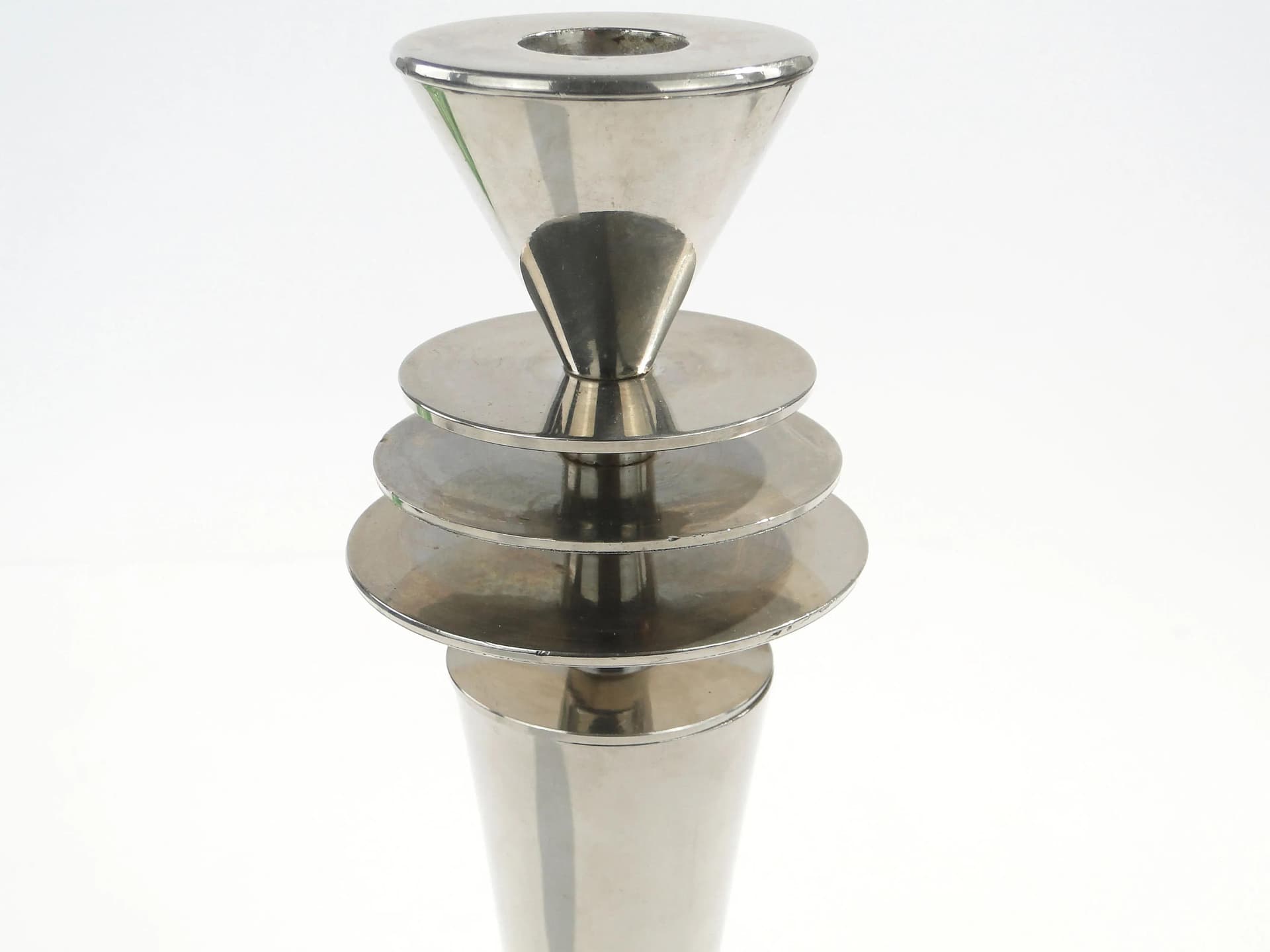 Świecznik Art déco, srebro, mosiądz, Christofle, Francja, lata 20. - 160615