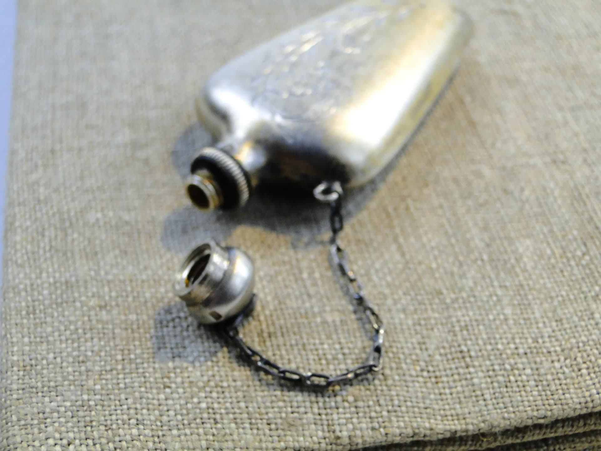 Perfume Bottle, Engraved Silver, Warsaw, Poland, 1980s - 10325