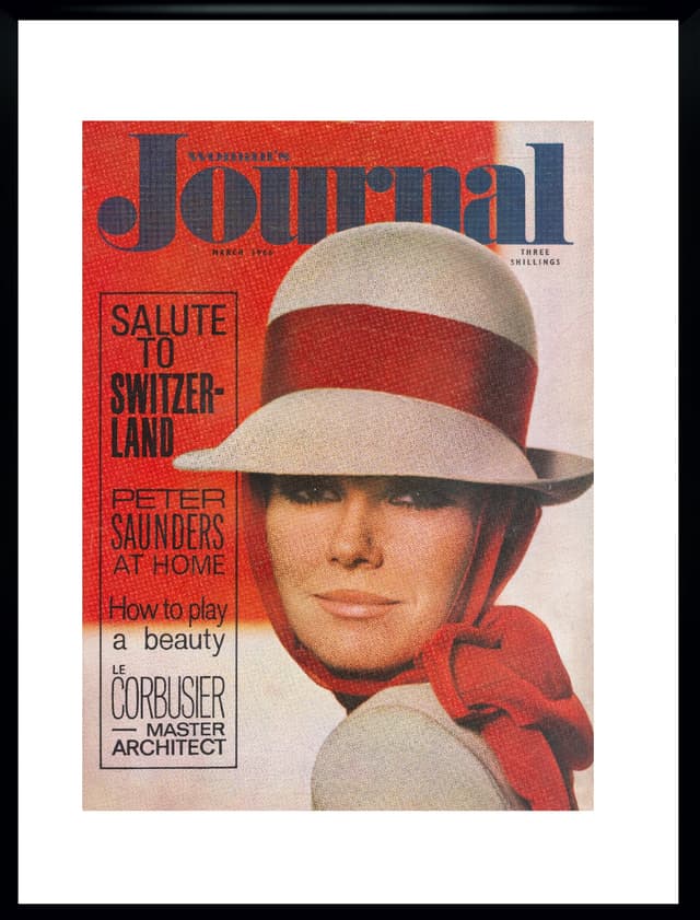 Okładka magazynu Woman's Journal, czerwona, papier, Wielka Brytania, lata 60. - WYMIARY