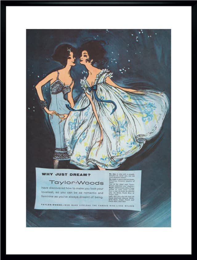 Grafika reklamowa Taylor-Wood's, niebieski, papier, Wielka Brytania, lata 60. - WYMIARY