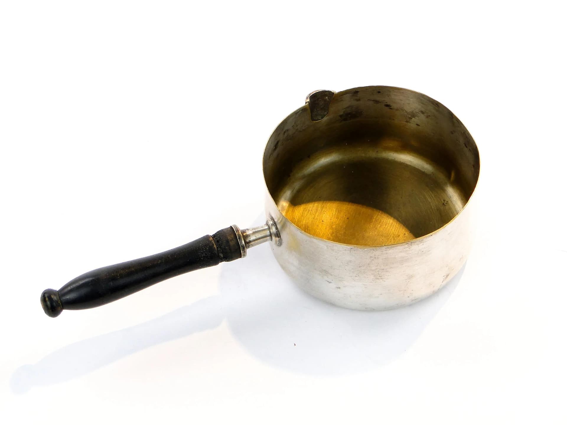 Brandy Warmer, silver-plated brass, black wood, England, 1920s. - 10293