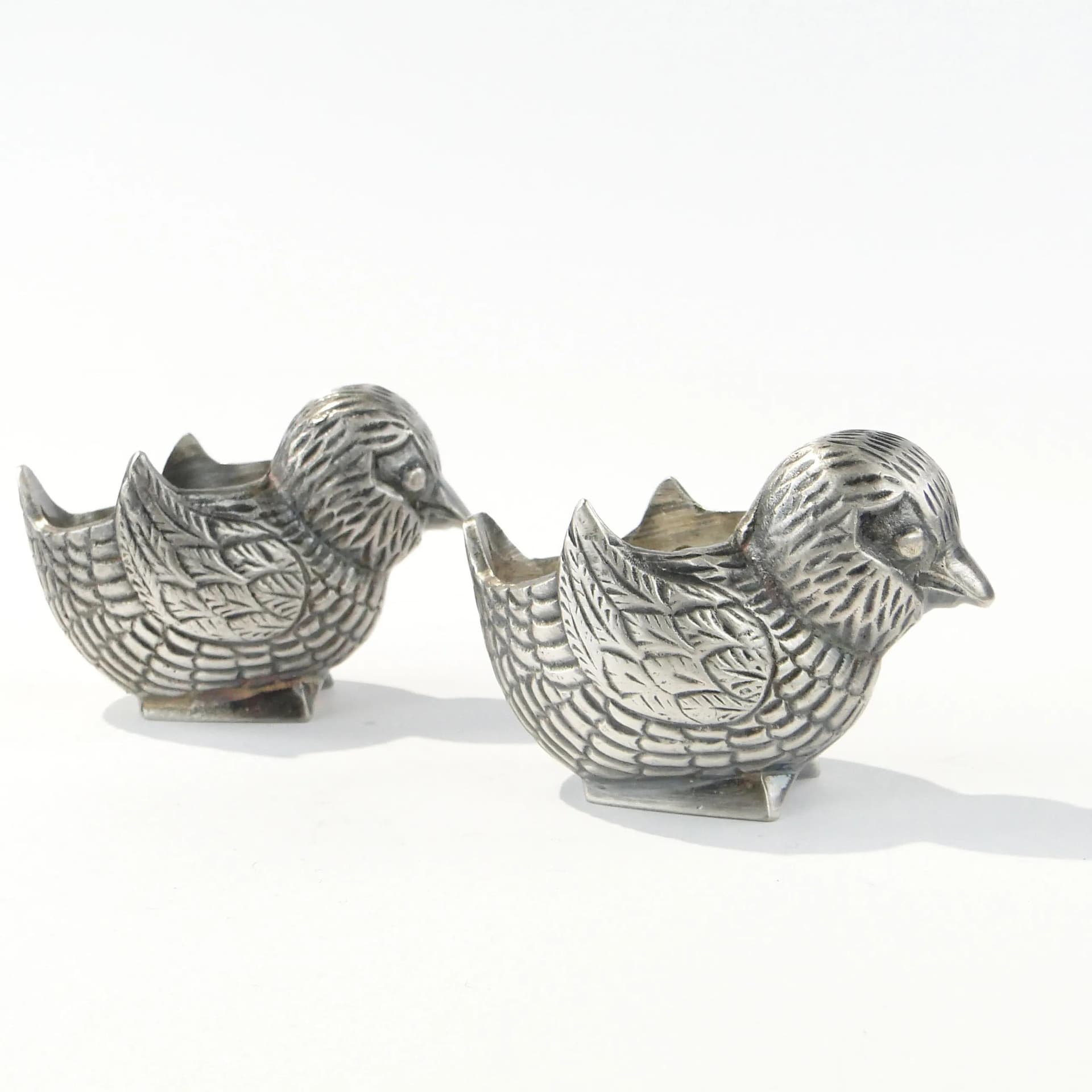 Pair of egg holders, silver plate, Christofle, France, 1940s. - 163906