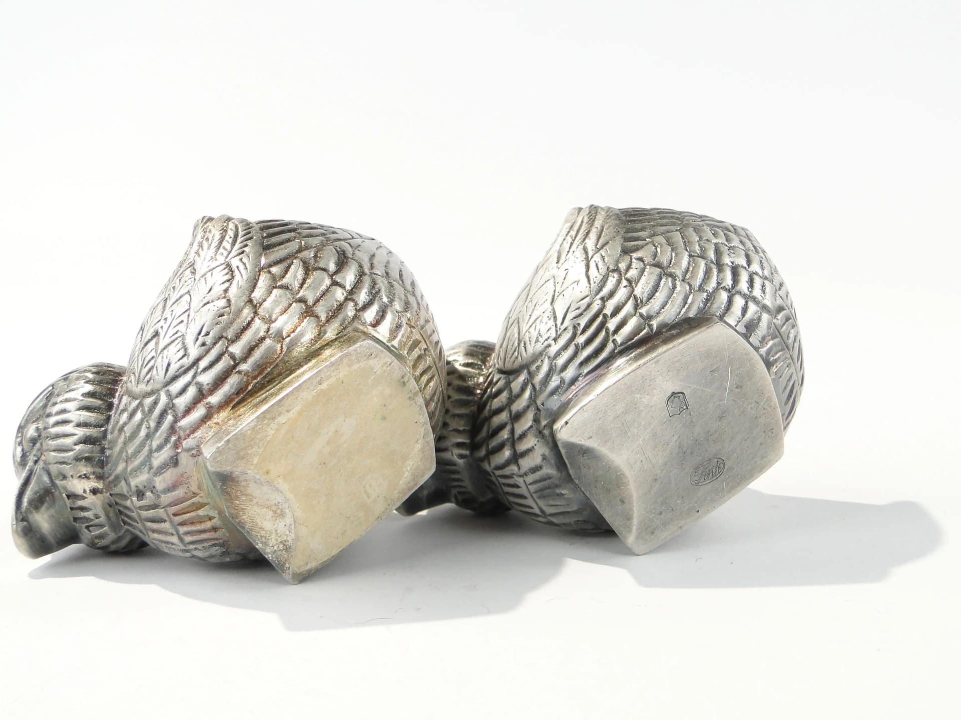 Pair of egg holders, silver plate, Christofle, France, 1940s. - 163909