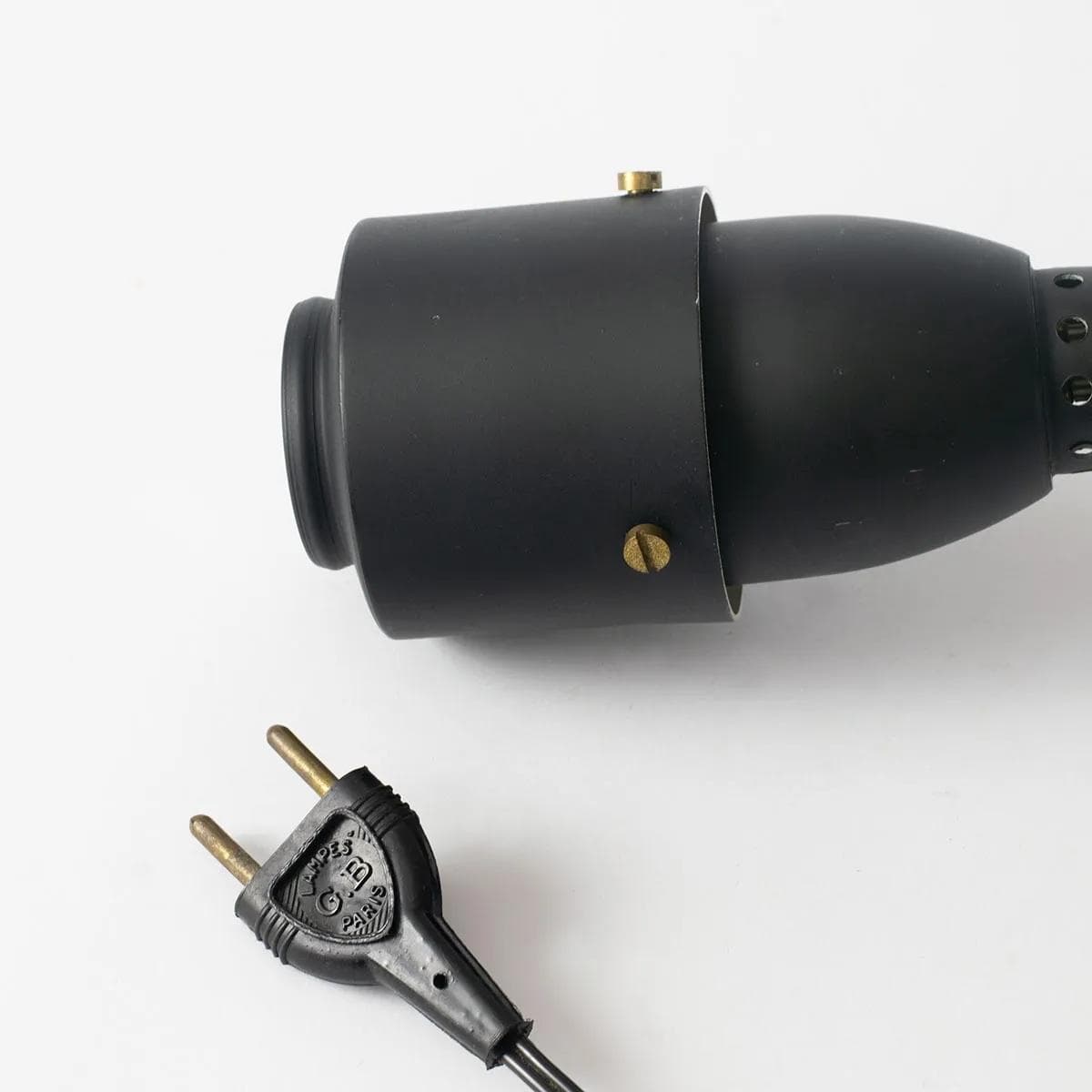 Clip-on lamp, black metal, GB Paris, France, 1950s. - 161968