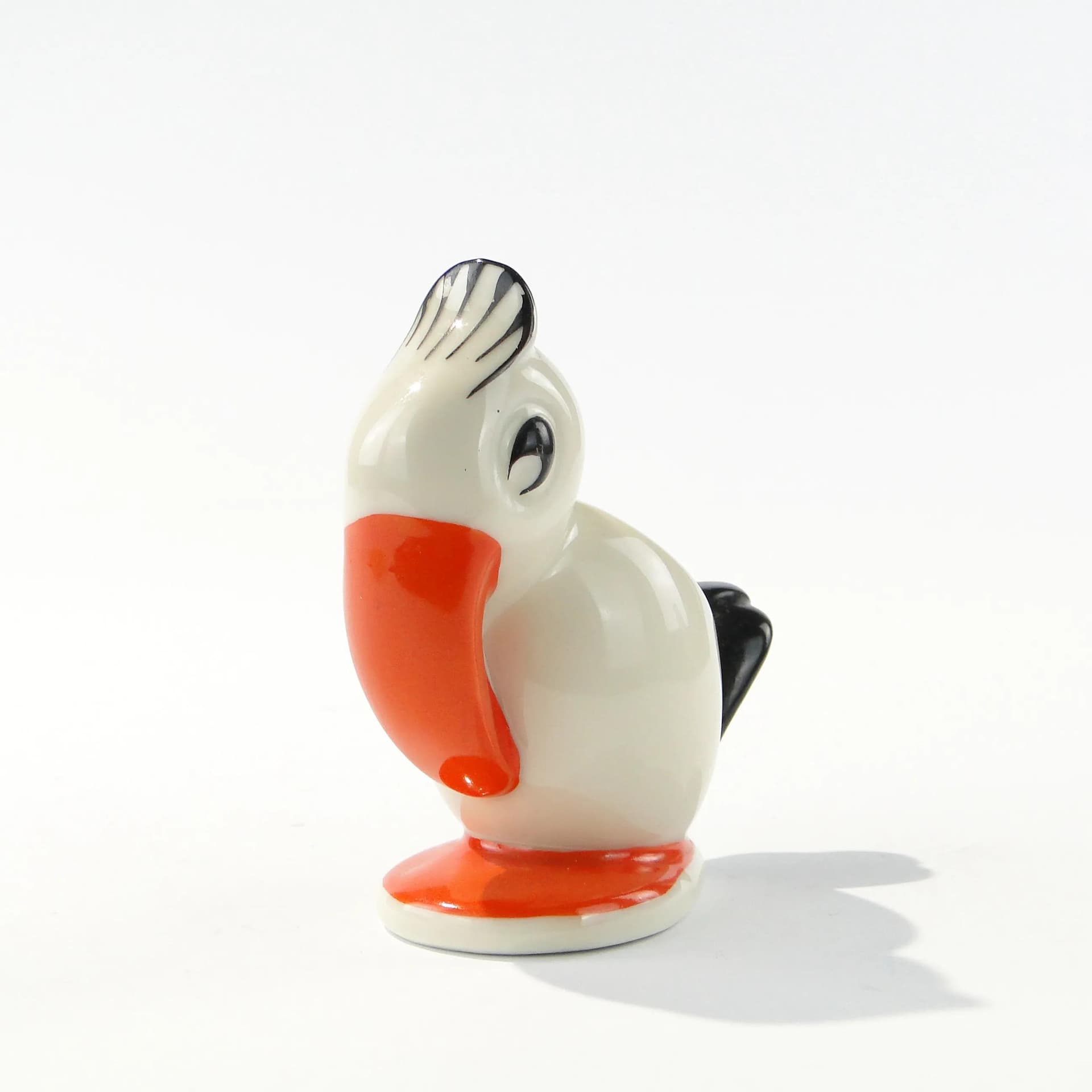 Postument na wykałaczki Tukan, Art déco, porcelana biała, Ćmielów, Polska, lata 30. - 163848