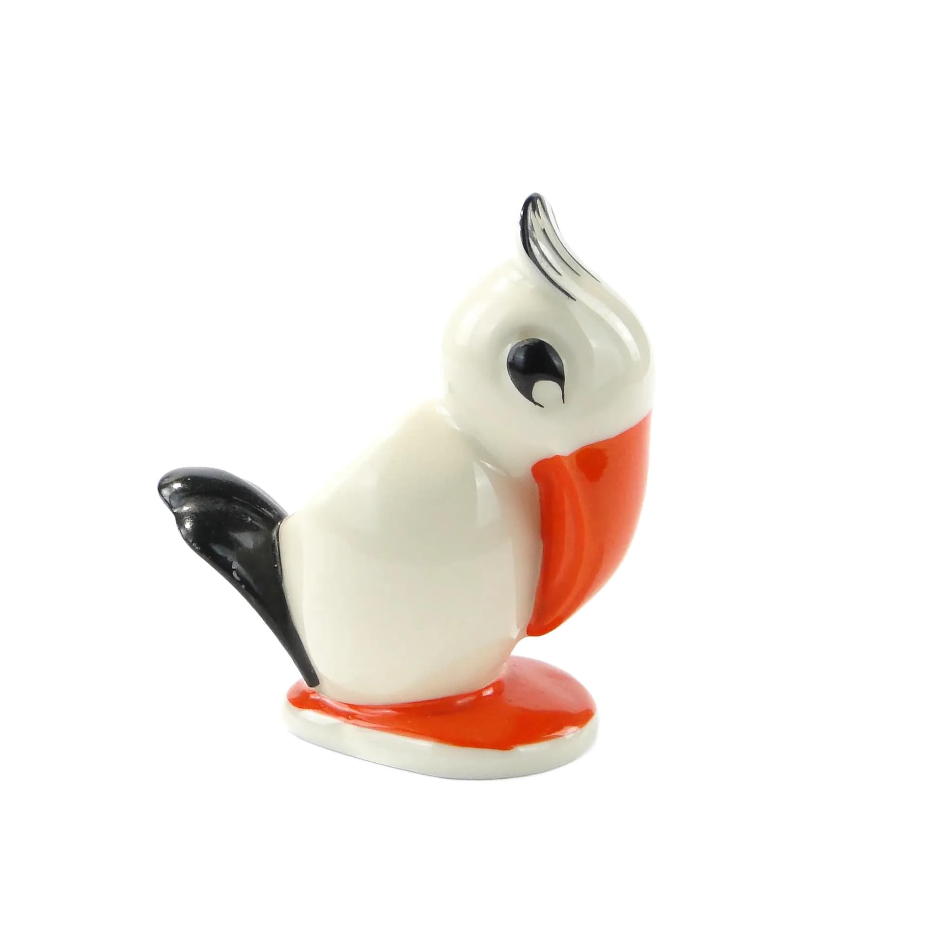 Postument na wykałaczki Tukan, Art déco, porcelana biała, Ćmielów, Polska, lata 30.