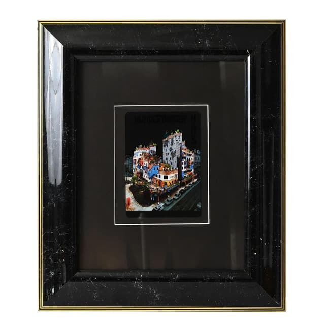 Grafika, multikolor, aut. F. Hundertwasser, Szwajcaria, lata 80. - WYMIARY