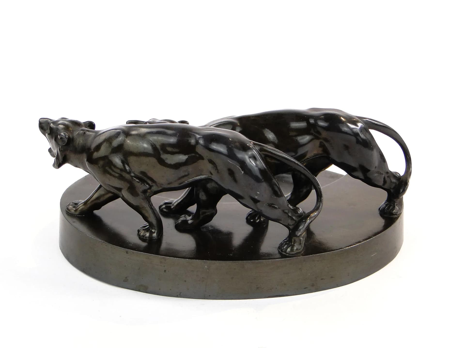 Taca na wizytówki art déco, brązowiony metal ciemnobrązowy, Polska, lata 20. - 10416