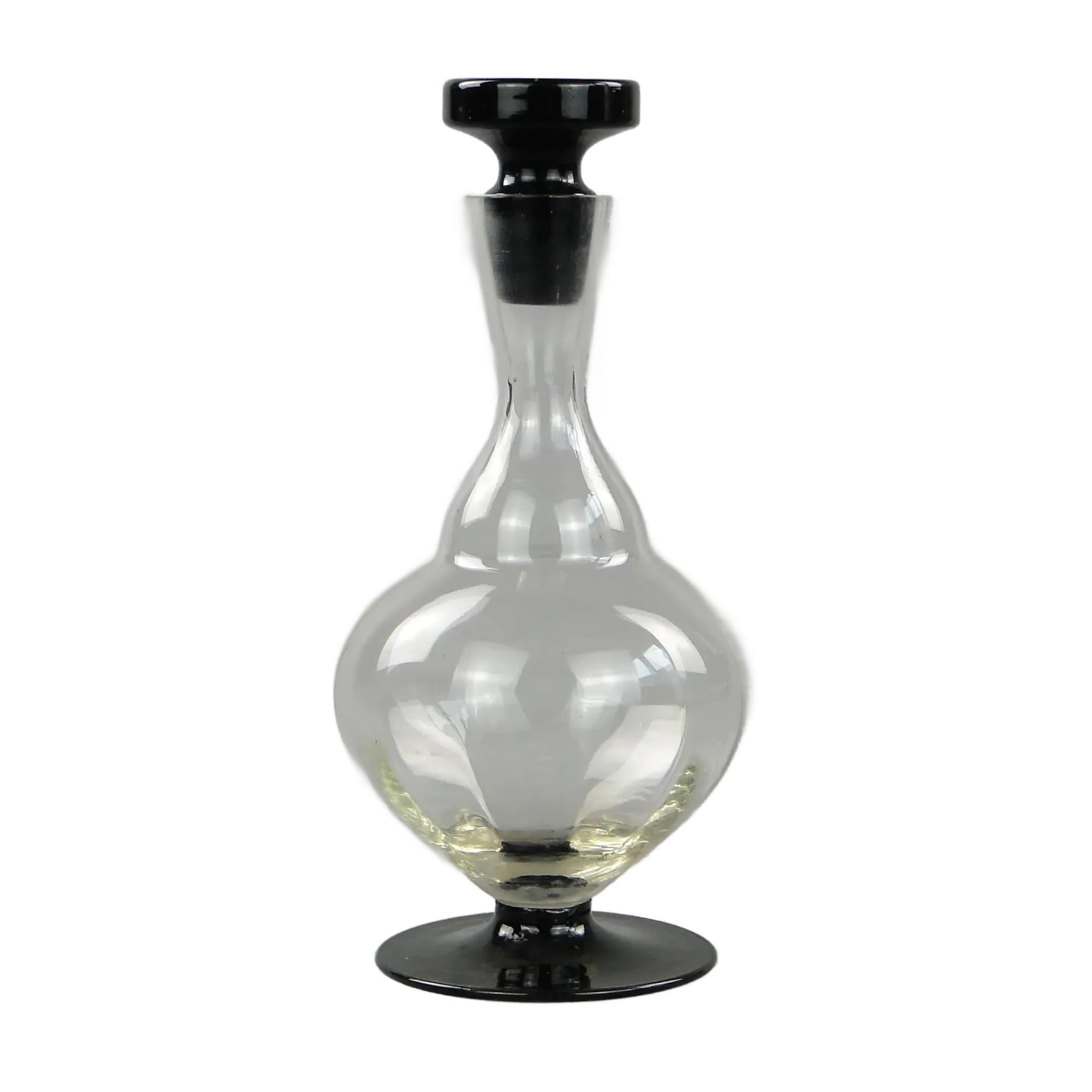 Karafka Art Deco, szkło transparentne, Polska, lata 30.