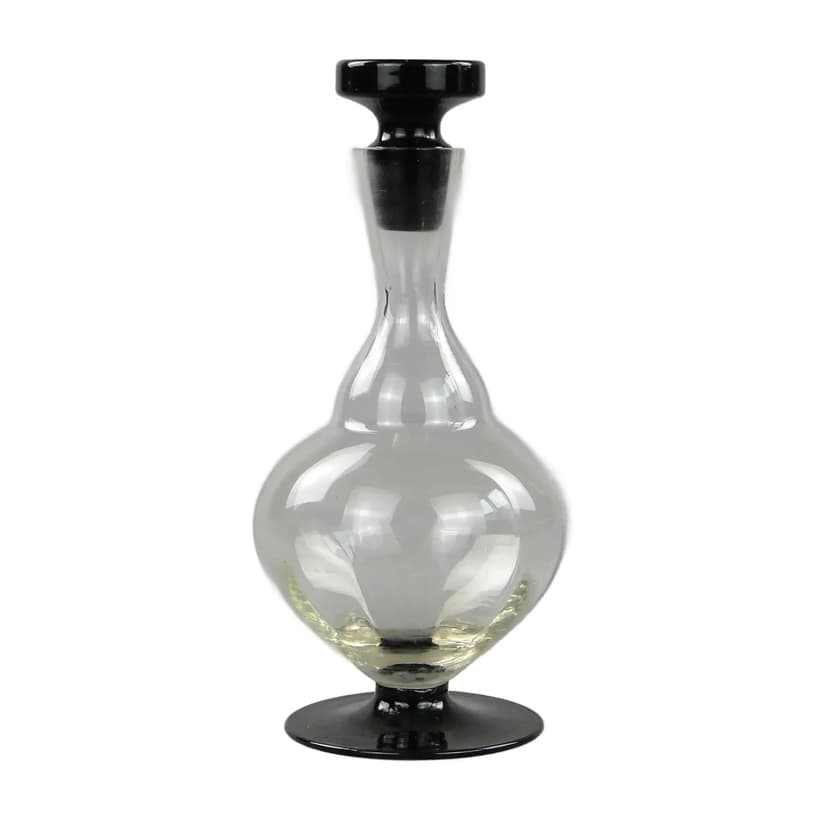 Karafka Art Deco, szkło transparentne, Polska, lata 30.