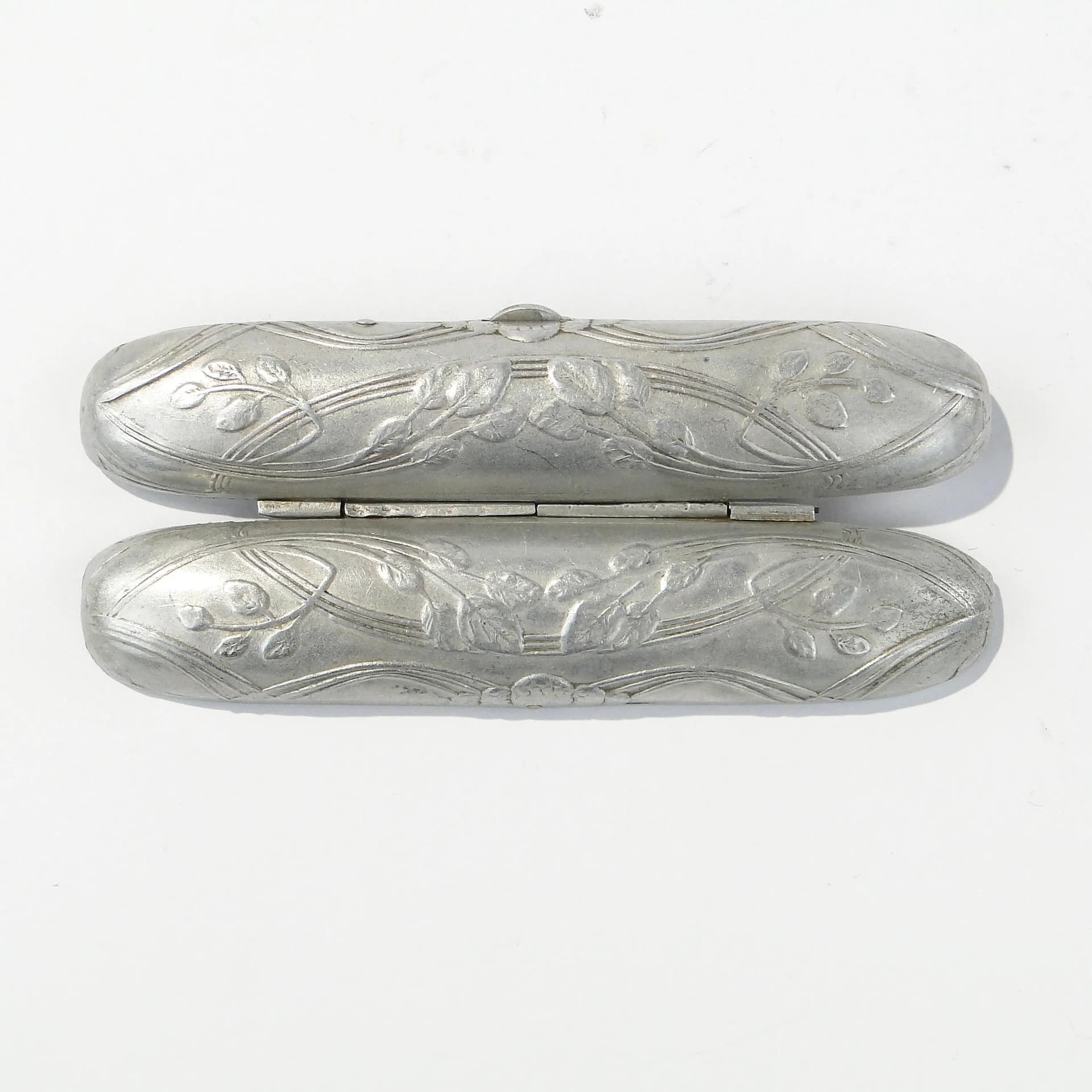 Etui na cygaro secesyjne, metal srebrzony, Polska, lata 20. - 163728