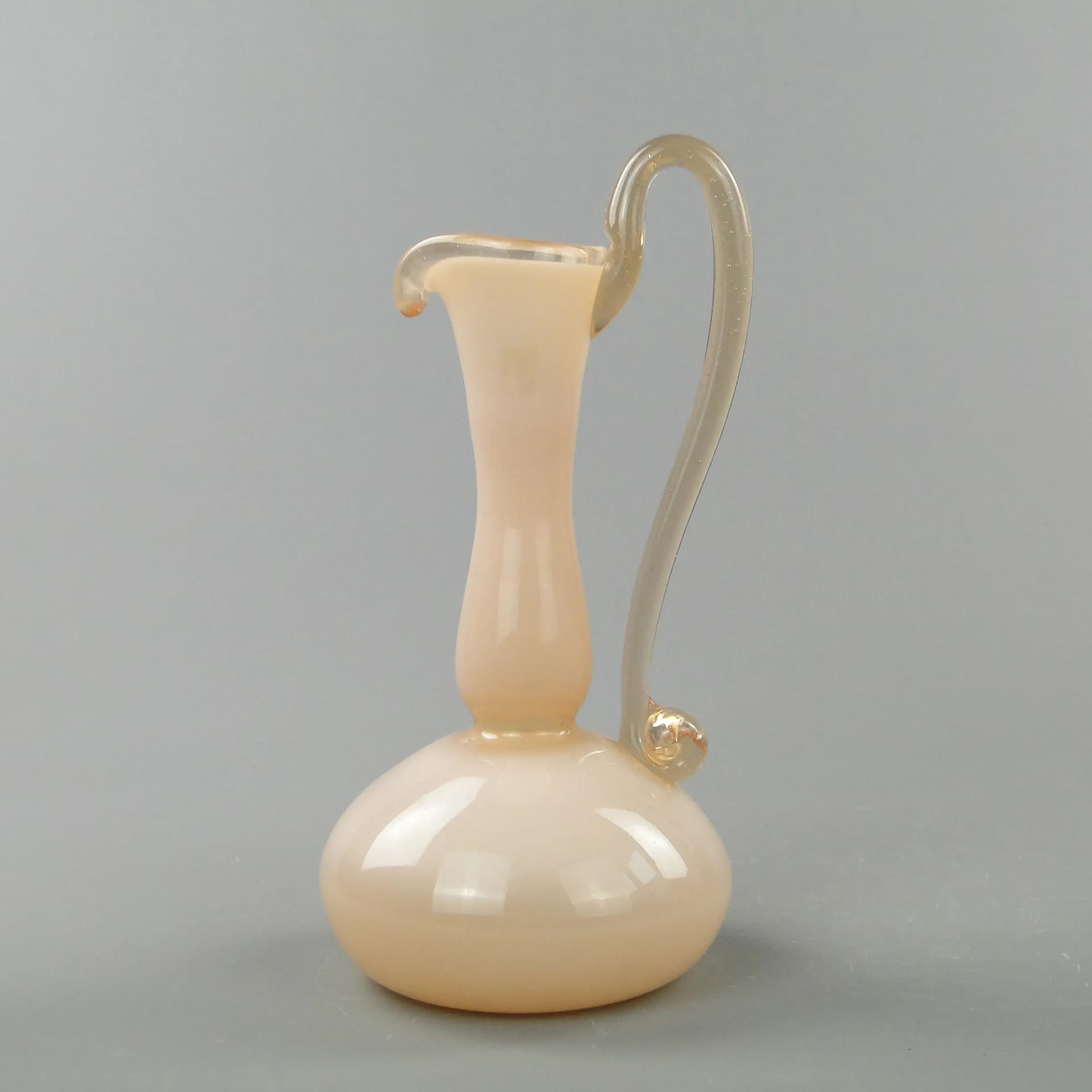 Wazon amfora, szkło beżowy żółty przezroczysty, proj. J. Słuczan-Orkusz, Polska, lata 70. - 163718