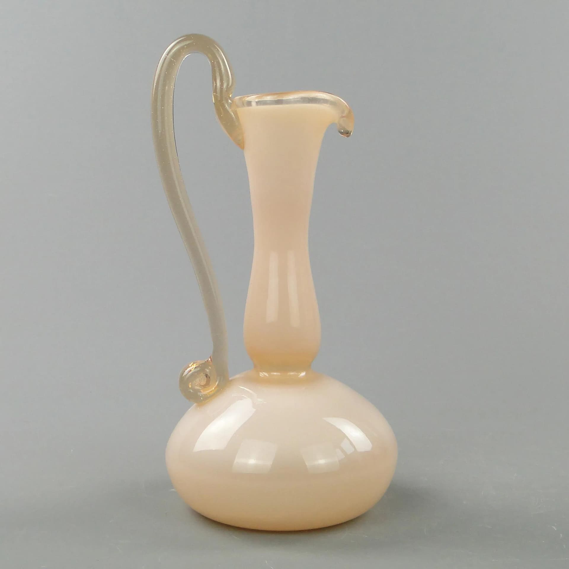 Wazon amfora, szkło beżowy żółty przezroczysty, proj. J. Słuczan-Orkusz, Polska, lata 70. - 163716