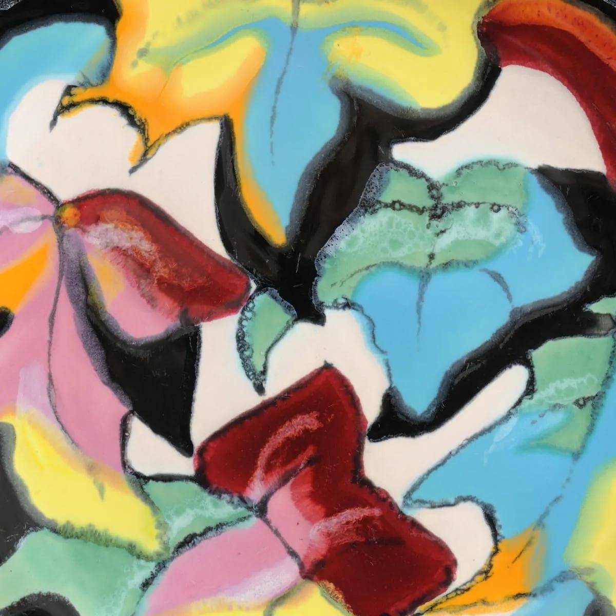 Para pater, multikolor, ceramika, Longwy, Francja, lata 60. - 161843