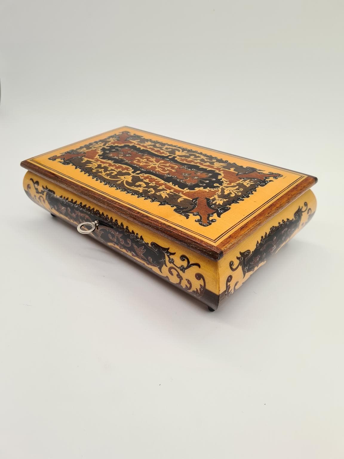 Szkatułka barokowa, brązowy jasny, Włochy, lata 70. - 161290