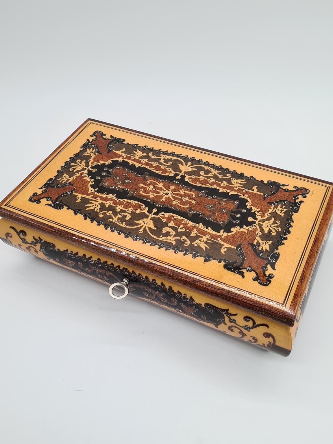 Szkatułka barokowa, brązowy jasny, Włochy, lata 70. - 161291