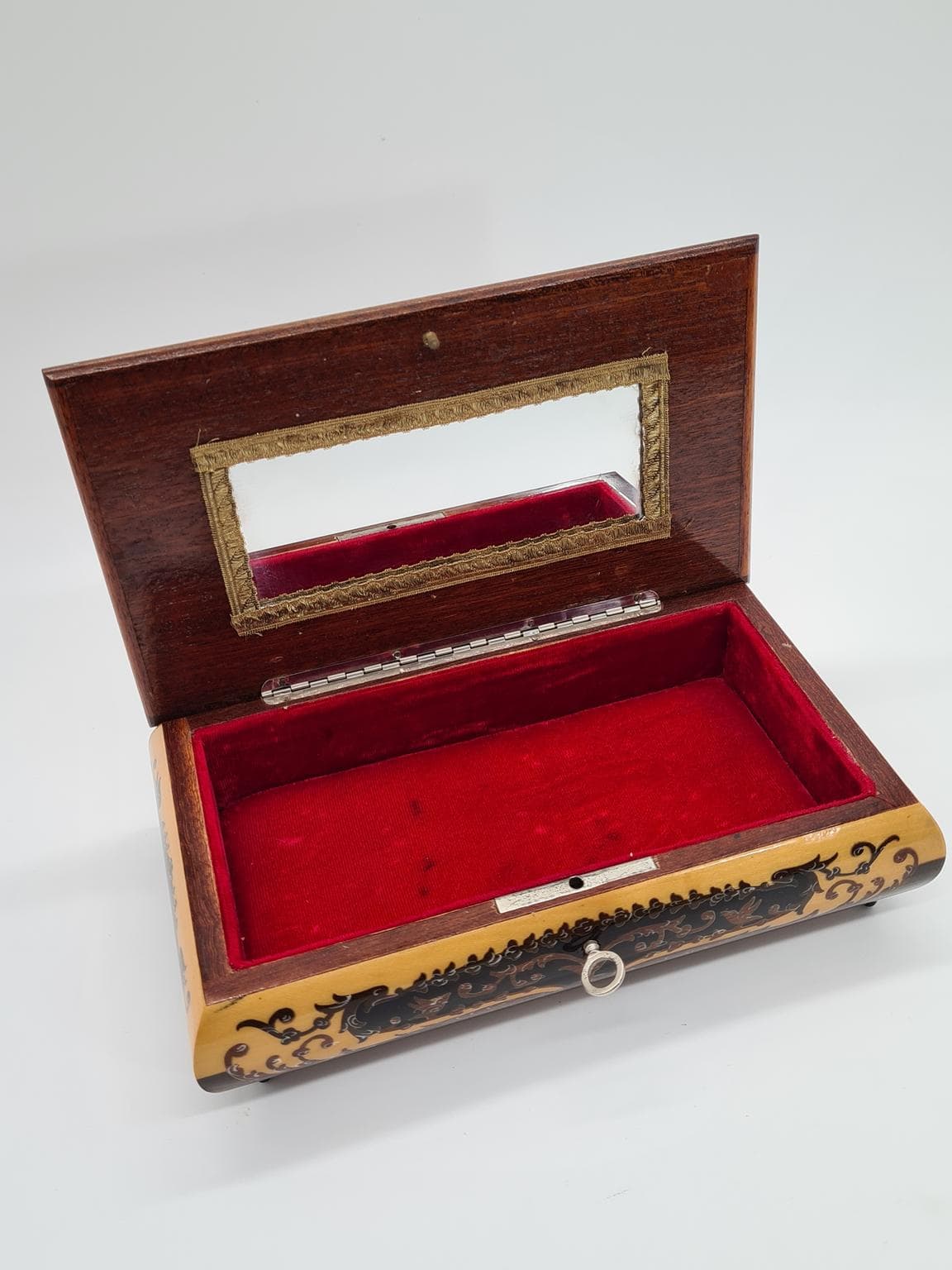 Szkatułka barokowa, brązowy jasny, Włochy, lata 70. - 161296