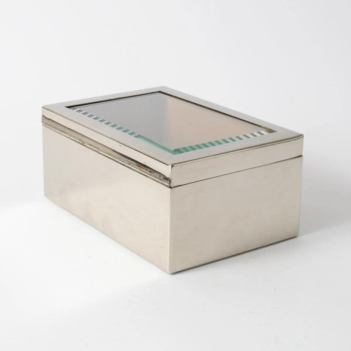 Pudełko art déco, srebrny, mosiądz, Belgia, lata 30. - 161829