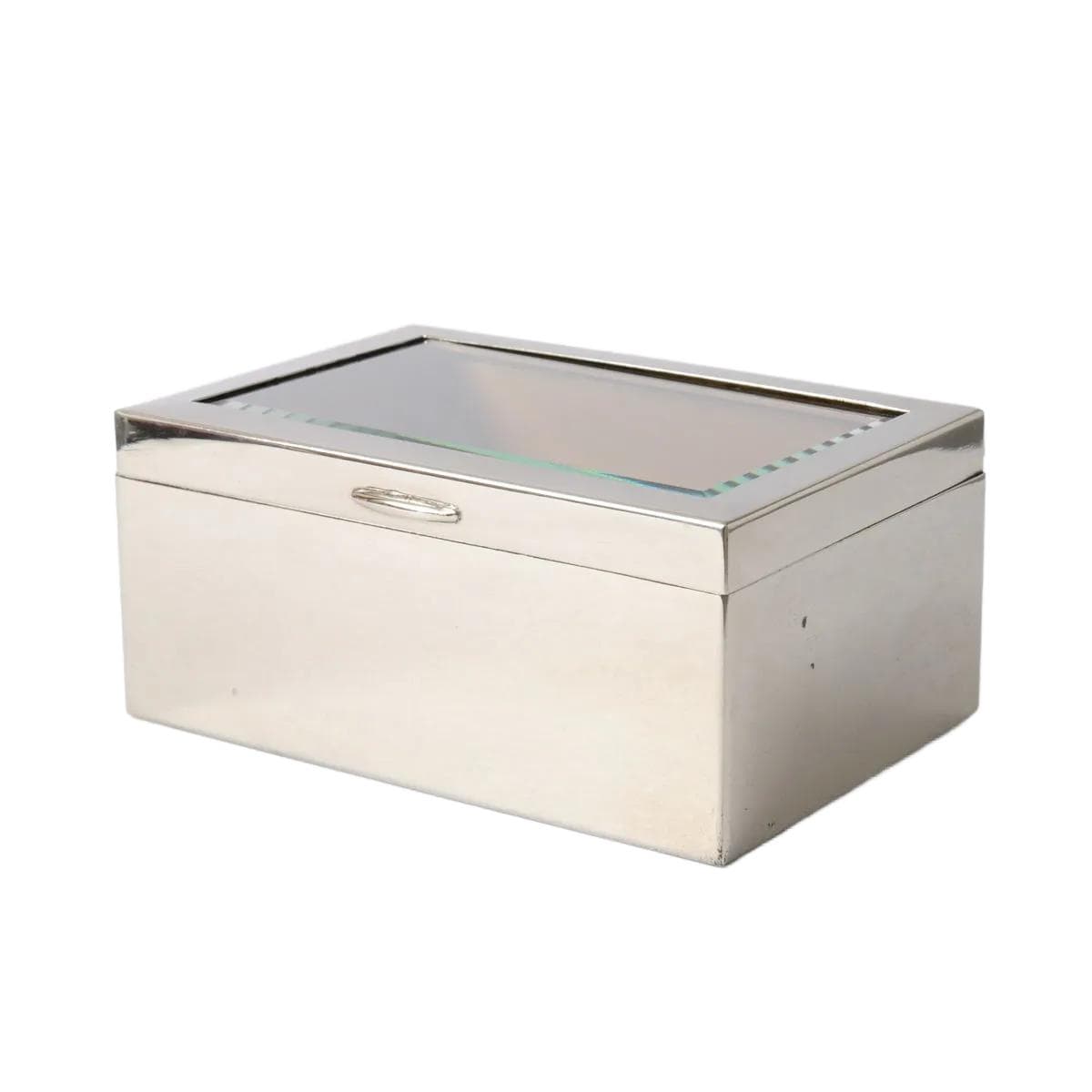 Pudełko art déco, srebrny, mosiądz, Belgia, lata 30.